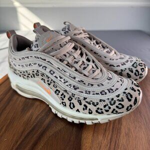 Nike Women's 8 Air Max 97 Desert Sand Leopard Logo Swoosh Casual Preppy Trendy